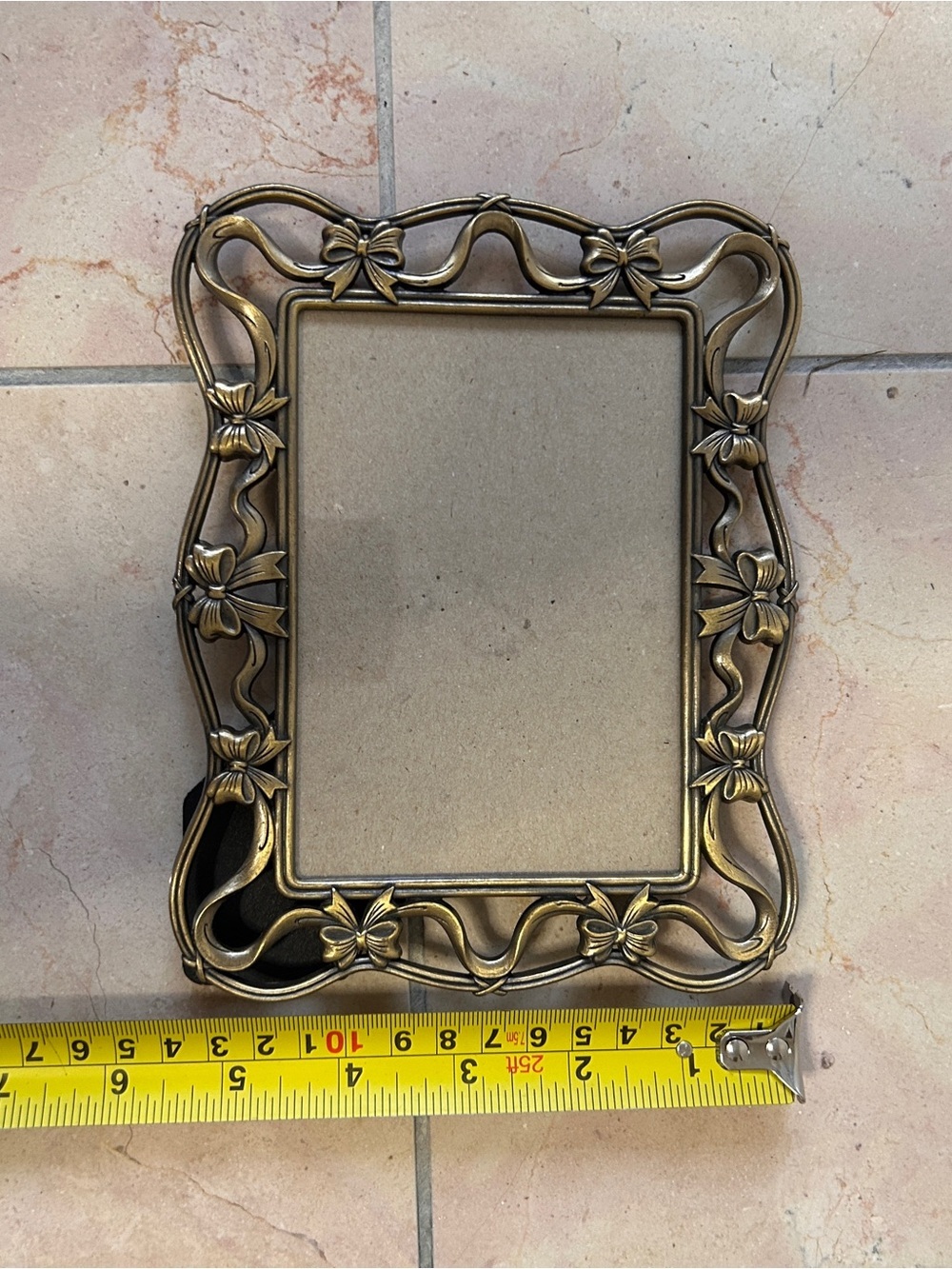 Picture Frame - 5x7” Fits 4x6” Picture Bows Christmas Girly Gold Decor - Picture 7 of 7